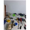 Image 3 : Various Screwdrivers, Allen Keys,Tape Measures,Duct Tape,Painters Tape, Basket 13"x9"x7", misc