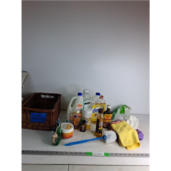 Cleaning Supplies: Disinfectant Cleaner, Toilet Brush,  Lemon Oil, Lysol, Magic Cleaner, Misc Cannot