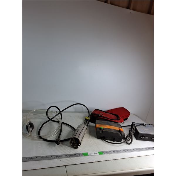 Red Western Sadddle Horn Bag , Livesock Trough Heater, Electric Fence Energizer, Misc