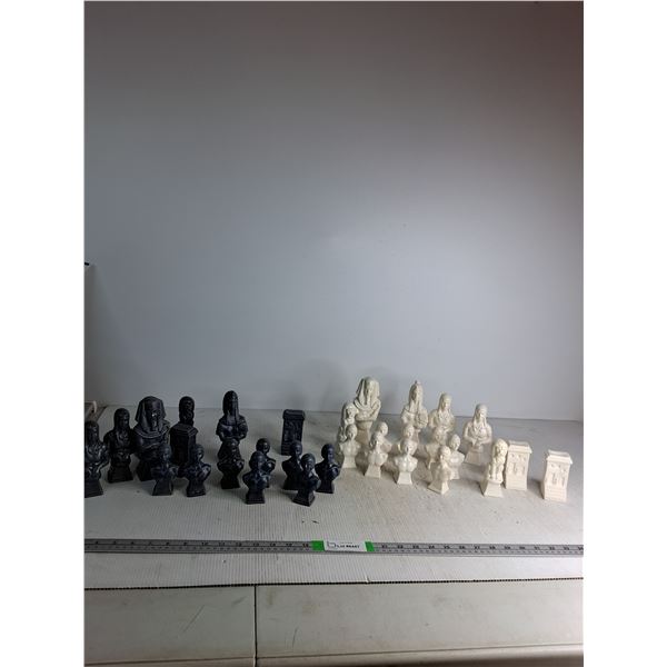 Set of Ancient Egyptian-Themed Chess Pieces
