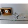 Image 1 : Wooden Mantle Clock-NIB & Light Track 17.5"