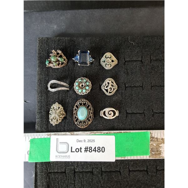 (9) Rings Approx. Size 6 to 9.5