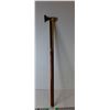 Image 1 : Wood & Brass Shepherd's Axe/Cane 36.25", Cannot Ship