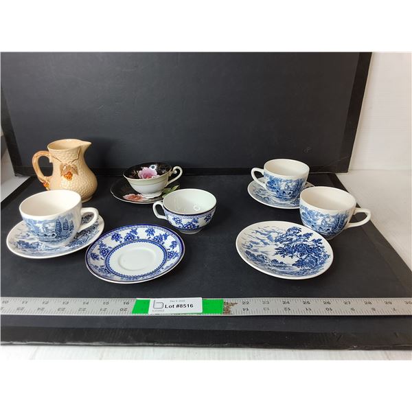 Ceramic Pitcher 4.5", Teacups & Plates