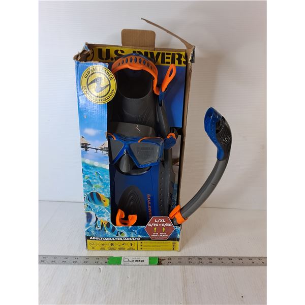 U.S. Divers Snorkel Set-L/XL, NIB