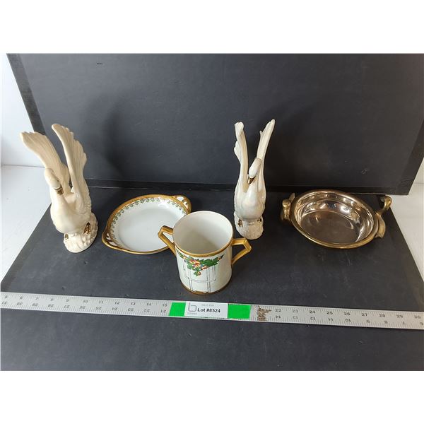 Swan Napkin Holders, Bowl, Candleholder
