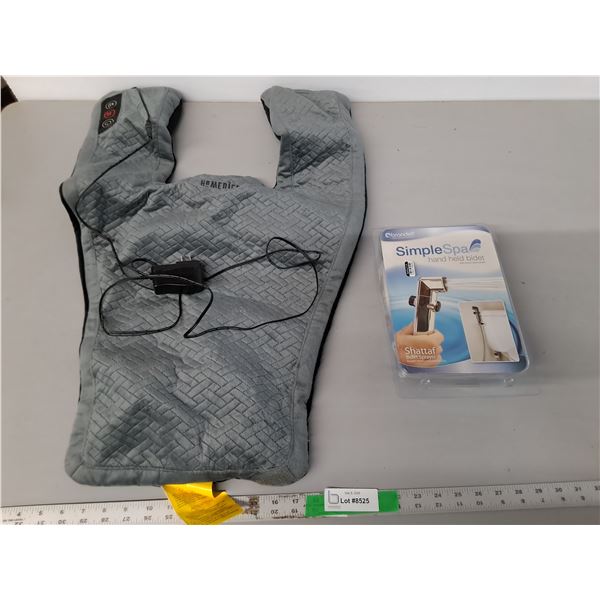Homedics Vibrating Massage Pad- Powers On & Handheld Bidet Sprayer- Appears NIB