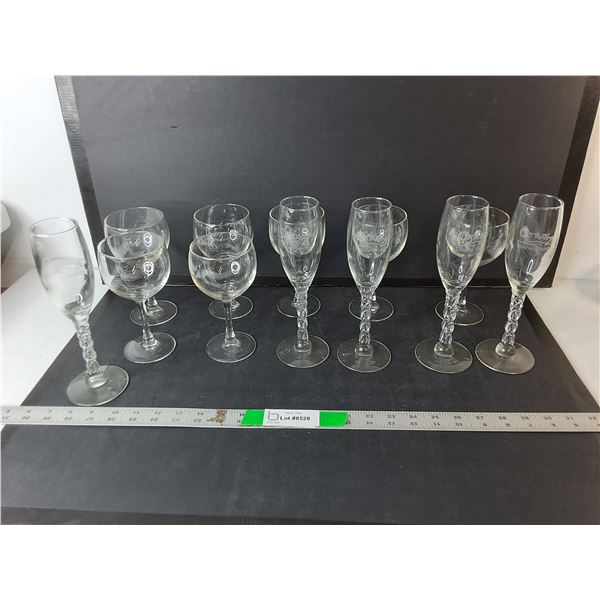 (12) Wine Glasses- Century 21/Plain, Up to 9" - Pick Up Preferred