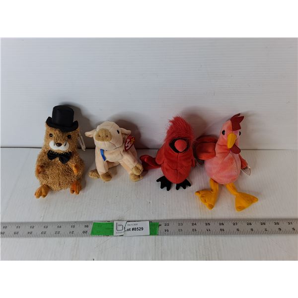 (4) Ty Beanie Babies