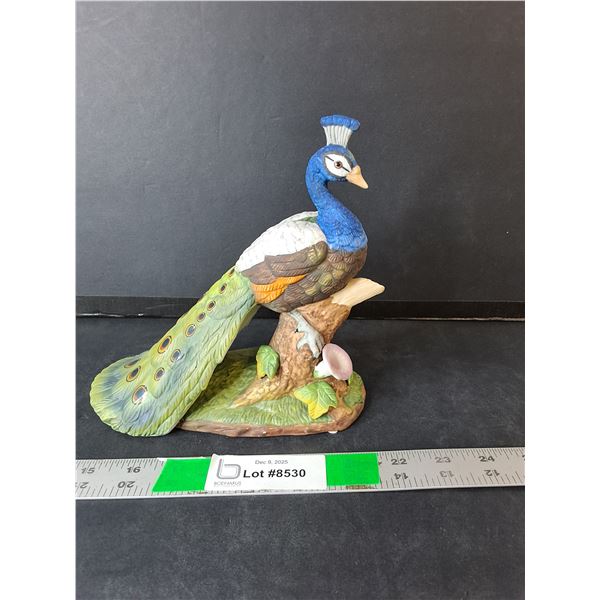 Ceramic Peacock Figurine 7.5" x 7.25"