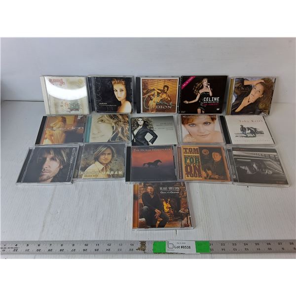 (16) CDs- Celine Dion, Keith Urban, Toby Keith, Misc.