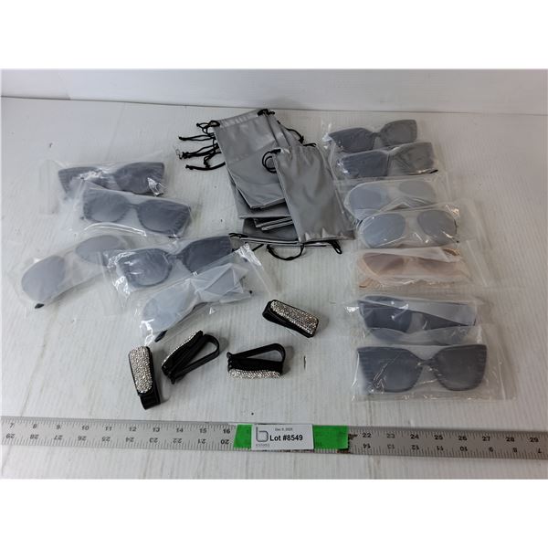 Sunglasses, Pouches & Sequined Clips- New