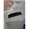 Image 3 : *(2) Plastic Storage Totes Up to 22" x 15.5" x 16.5"- One Lid Clip Broken & Paper Sorting Tray, Cann