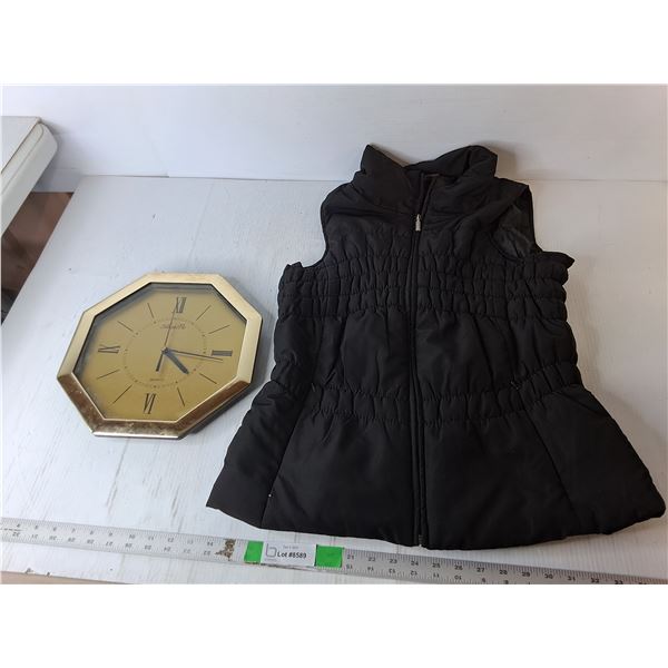 Silhouette Wall Clock 11.5" & Ladies' Jane Ashley Vest-L