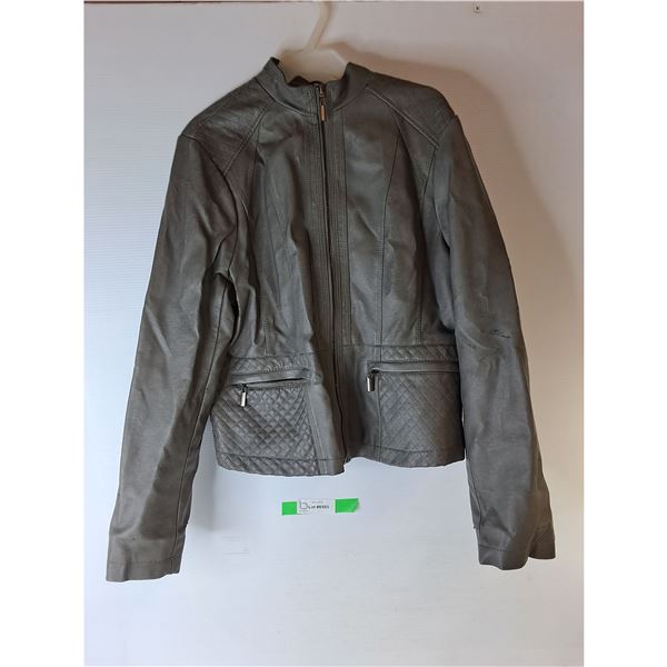 Women's Leather Style Jacket- As Is, Approx. M