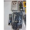 Image 4 : Tool Lot: Hole Saw Bits, Cable Clamps, Zip Ties, Level, Misc