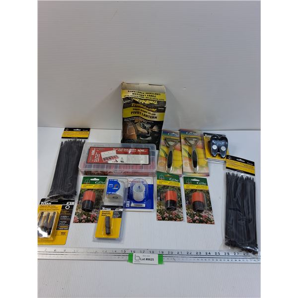 Tool Lot: Zip Ties, Flashlight, Hole Saw, Heat Shrink, Misc