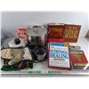 Image 1 : Cooking Pots with Lid, Assorted Books, Oven Mitten, Electric Cooker Pot - As Is