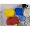 Image 2 : Plastic Containers, Goblets,  Ceramic Dining Plates, Insulated Cup, Measuring Pitchers, Misc