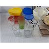 Image 5 : Plastic Containers, Goblets,  Ceramic Dining Plates, Insulated Cup, Measuring Pitchers, Misc