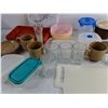 Image 5 : Coffee Cups & Saucers, Glasses, Cutting Board, Pencil Carbon Paper, Plastic Containers & Lids, Misc