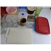 Image 8 : Coffee Cups & Saucers, Glasses, Cutting Board, Pencil Carbon Paper, Plastic Containers & Lids, Misc