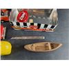 Image 4 : Toy Trucks, Scalpel, Carved Wood Boat, Piggy Coin Bank, Misc