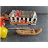 Image 6 : Toy Trucks, Scalpel, Carved Wood Boat, Piggy Coin Bank, Misc