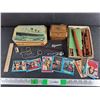 Image 1 : Wooden Ruler, Miniature Wrenches, Jewelry Box, Pencil Sharpener, Trading Cards, Misc