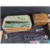 Image 2 : Wooden Ruler, Miniature Wrenches, Jewelry Box, Pencil Sharpener, Trading Cards, Misc
