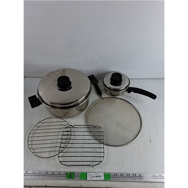 Stock Pot with Lid, Sauce Pan with Lid, Splatter Screen, Trivets