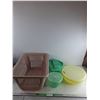 Image 1 : Tupperware 3 Piece Grater, Bowls with Lids, Laundry Basket 16" x 22" x 11", Cannot Ship