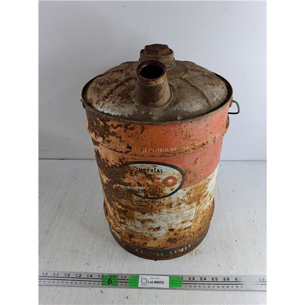 Vintage Imperial Esso 5 Gal Oil Can - Empty  -  PICK UP