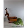 Image 1 : Wooden Christmas Sleigh Planter, Artificial Plant, Cannot Ship