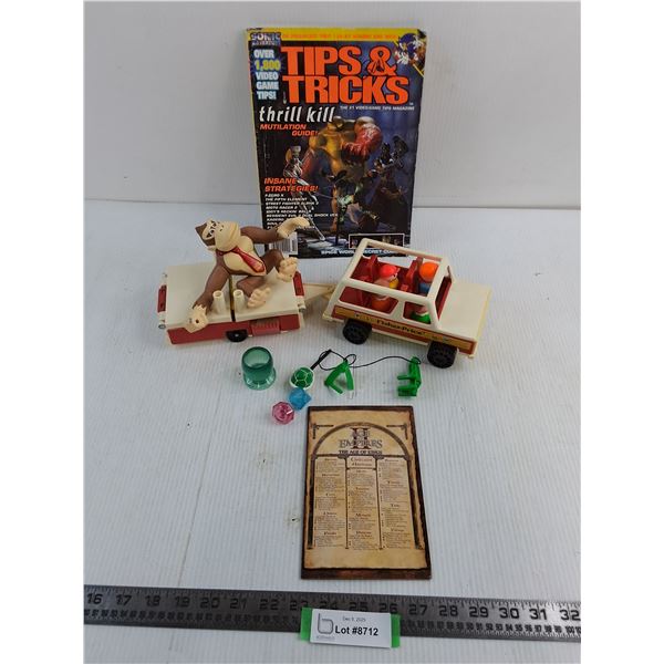 Fisher-Price Family Camping Set, Donkey Kong Figure, Video Game Magazine, Age of Empires Guide