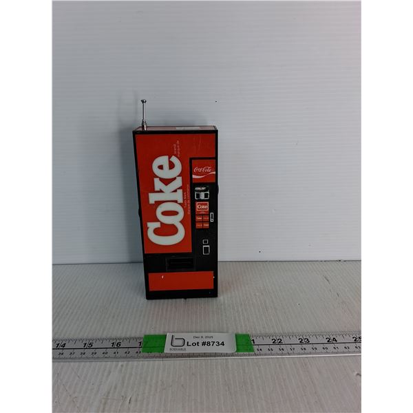 Coca-Cola Vending Machine AM/FM Transistor Radio 7.5"x 3 1/4"
