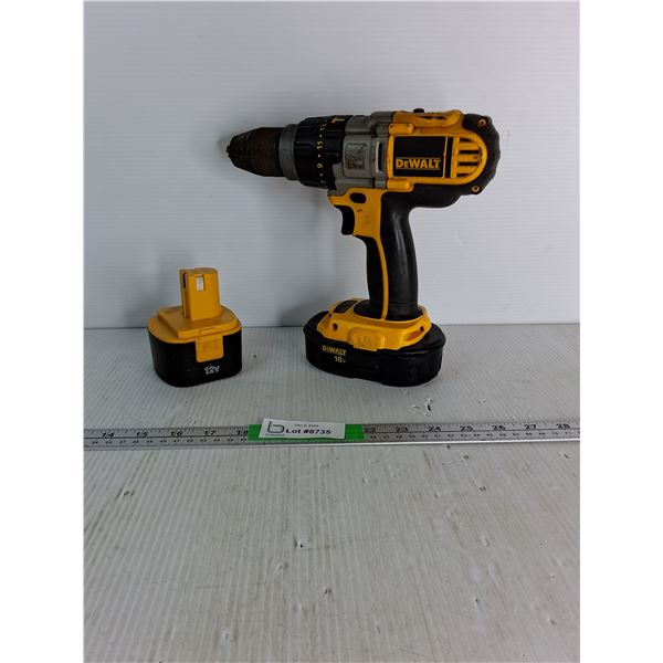 Dewalt 18V Cordless Drill, 12v Battery
