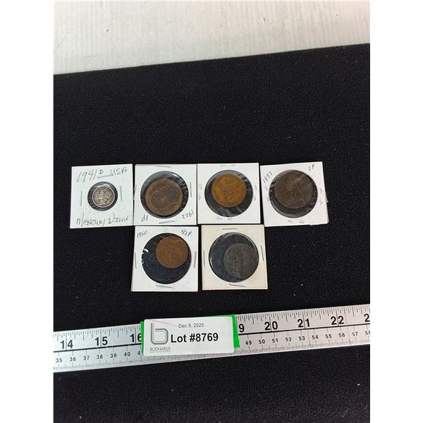 Various World Coins-USA, Britain, Canada