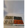 Image 1 : (4) Saskatchewan License Plates '55-'74