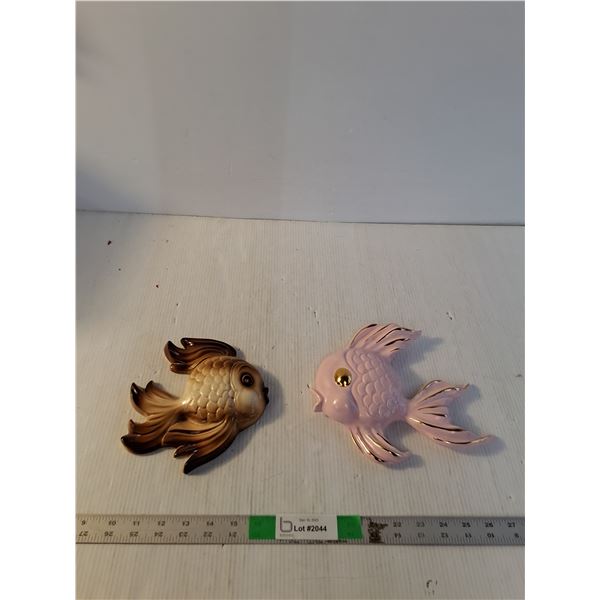 Miller Studios Chalkware Kissing Fish Wall Plaques (up to 10")