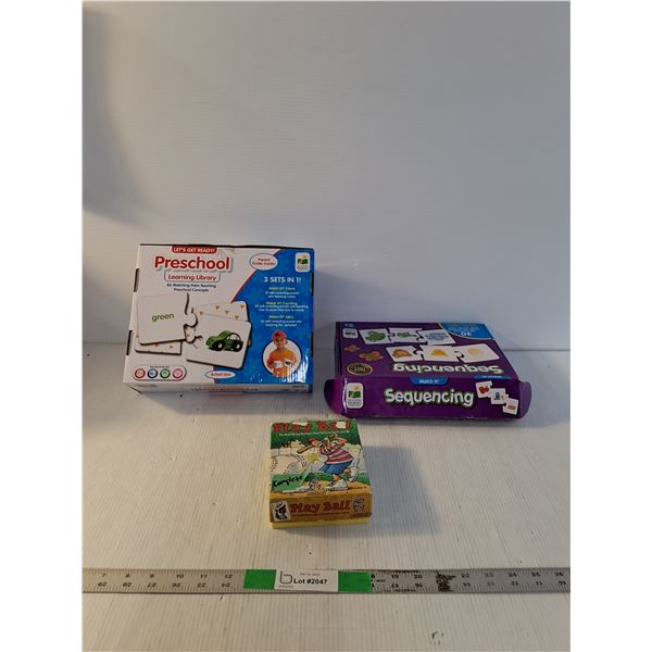 Preschool Learning Library, Play Ball Card Game,Sequencing Game