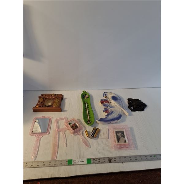 Chalkware Parrot, Temperature Gauge, Fish Wall Decor, Misc