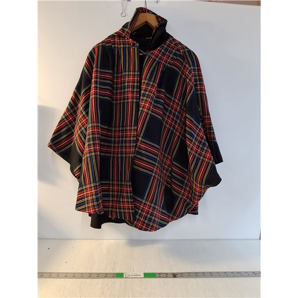 Plaid Tartan Poncho (approx size small)