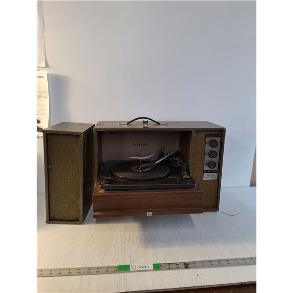 Vintage Viking Portable Record Player With A Detachable Speaker 20"x8"x15"- Cannot Ship