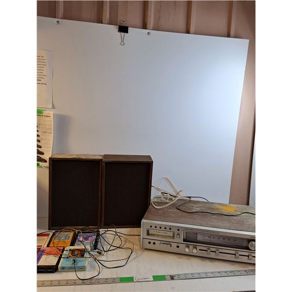 Vintage Fisher Speakers,  Realistic Modulaire 838 AM/FM 8-Track Stereo Record System - Cannot Ship