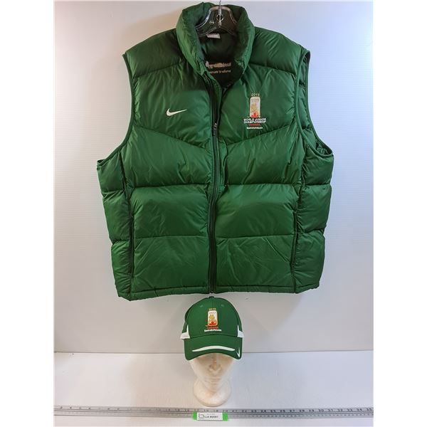 Nike World Junior 2010 Championship Hockey Bundle - Puffer Vest (XL) & Hat - MANNIQUIN Head NOT INCL