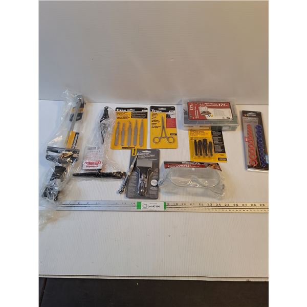 NOS Tool Lot-Torque Wrench,Chipping Hammer,Tweezer Set and more as pictured