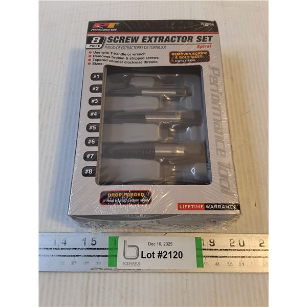 Performance Tool- 8 Piece Screw Extractor Set-sealed