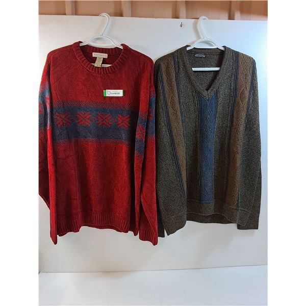(2) Mens Knitted Sweaters - Size XL - Cooper & Retreat Brands