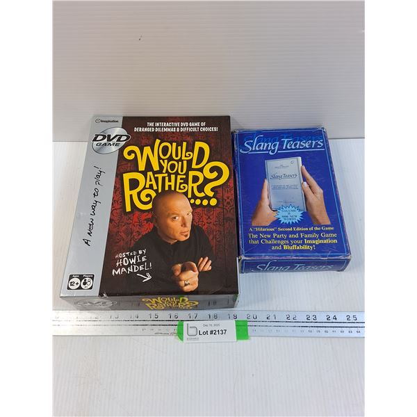 (2) Family Games: DVD Would you Rather Set & Slang Teasers